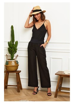 Le Monde du Lin Lniane spodnie &quot;Valencia&quot; w kolorze czarnym ze sklepu Limango Polska w kategorii Spodnie damskie - zdjęcie 164354656