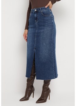 Granatowa Jeansowa Spódnica Maxi z Wysokim Stanem Nicyela ze sklepu Born2be Odzież w kategorii Spódnice - zdjęcie 164356065
