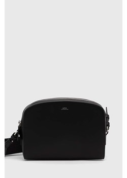 A.P.C. torebka skórzana kolor czarny ze sklepu PRM w kategorii Listonoszki - zdjęcie 164357089