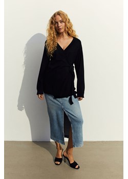 H & M - MAMA Kopertowy kardigan - Czarny ze sklepu H&M w kategorii Swetry ciążowe - zdjęcie 164362206