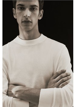 H & M - Cienki sweter z golfem Slim Fit - Biały ze sklepu H&M w kategorii Swetry męskie - zdjęcie 164364538