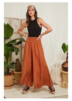 Lin Passion Lniane spodnie w kolorze pomarańczowym ze sklepu Limango Polska w kategorii Spodnie damskie - zdjęcie 164410686