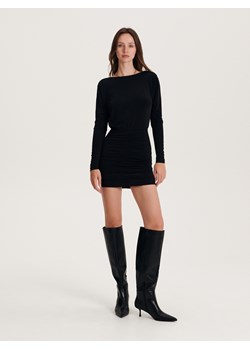 Reserved - Sukienka mini z drapowaniem - czarny ze sklepu Reserved w kategorii Sukienki - zdjęcie 164413177