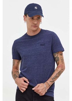 Superdry t-shirt bawełniany męski kolor granatowy melanżowy ze sklepu ANSWEAR.com w kategorii T-shirty męskie - zdjęcie 164415926