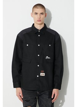 Evisu kurtka jeansowa Seagull and Slogan Print męska kolor czarny przejściowa 2EAHTM3SJ8004LFCT ze sklepu PRM w kategorii Kurtki męskie - zdjęcie 164416515