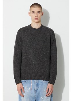 A.P.C. sweter wełniany męski kolor szary lekki ze sklepu PRM w kategorii Swetry męskie - zdjęcie 164416579