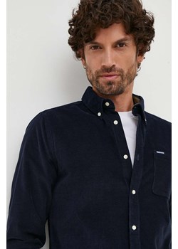 Barbour koszula bawełniana męska kolor granatowy regular z kołnierzykiem button-down ze sklepu ANSWEAR.com w kategorii Koszule męskie - zdjęcie 164425868