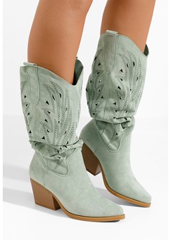 Zielone kozaki kowbojki damskie Indaia V4 ze sklepu Zapatos w kategorii Botki - zdjęcie 164428966