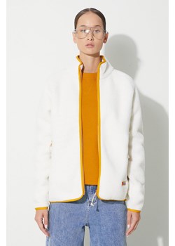 Fjallraven bluza polarowa Vardag Pile kolor beżowy gładka ze sklepu PRM w kategorii Bluzy damskie - zdjęcie 164429065