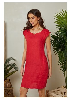 Lin Passion Lniana sukienka w kolorze czerwonym ze sklepu Limango Polska w kategorii Sukienki - zdjęcie 164434278