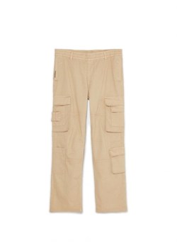 Cropp - Spodnie loose z kieszeniami cargo - beżowy ze sklepu Cropp w kategorii Spodnie męskie - zdjęcie 164435646