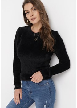 Czarny Wełniany Sweter Puchaty Acesina ze sklepu Born2be Odzież w kategorii Swetry damskie - zdjęcie 164436119