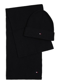 Tommy Hilfiger Szalik i czapka z dodatkiem kaszmiru Mężczyźni Bawełna czarny jednolity ze sklepu vangraaf w kategorii Czapki męskie - zdjęcie 164454699