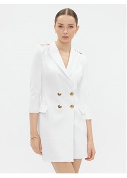 Elisabetta Franchi Sukienka koktajlowa AB-417-36E2-V520 Biały Regular Fit ze sklepu MODIVO w kategorii Sukienki - zdjęcie 164456046