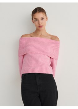 Reserved - Sweter z odkrytymi ramionami - różowy ze sklepu Reserved w kategorii Swetry damskie - zdjęcie 164496887