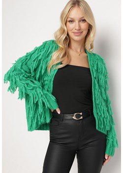 Zielony Kardigan Niezapinany z Frędzlami Sesunatri ze sklepu Born2be Odzież w kategorii Swetry damskie - zdjęcie 164499695