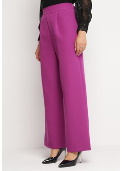 Fioletowe Eleganckie Spodnie z Szerokimi Nogawkami Kahinuni ze sklepu Born2be Odzież w kategorii Spodnie damskie - zdjęcie 164506605