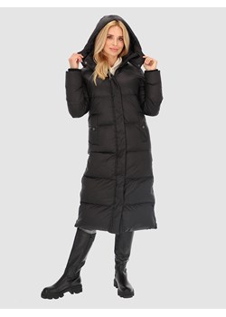 Czarna kurtka puchowa damska z rozporkami Perso ze sklepu Eye For Fashion w kategorii Kurtki damskie - zdjęcie 164511556