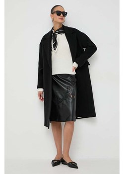 Beatrice B płaszcz wełniany kolor czarny przejściowy oversize ze sklepu ANSWEAR.com w kategorii Płaszcze damskie - zdjęcie 164514346
