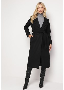 Czarny Płaszcz Golla ze sklepu Born2be Odzież w kategorii Płaszcze damskie - zdjęcie 164526017