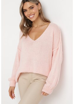 Różowy Sweter z Szerokimi Rękawami Armananis ze sklepu Born2be Odzież w kategorii Swetry damskie - zdjęcie 164529468