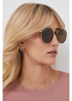 Ray-Ban okulary przeciwsłoneczne damskie kolor brązowy ze sklepu PRM w kategorii Okulary przeciwsłoneczne damskie - zdjęcie 164537116