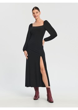 Sinsay - Sukienka midi z bufiastymi rękawami - czarny ze sklepu Sinsay w kategorii Sukienki - zdjęcie 164539476