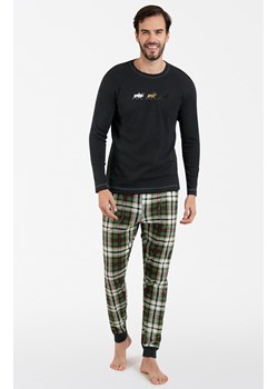 Bawełniana piżama męska w kratę grafitowa Seward, Kolor grafitowy-wzór, Rozmiar M, Italian Fashion ze sklepu Primodo w kategorii Piżamy męskie - zdjęcie 164544417