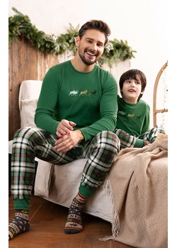 Męska piżama bawełniana w kratę zielona Seward, Kolor zielony-wzór, Rozmiar S, Italian Fashion ze sklepu Primodo w kategorii Piżamy męskie - zdjęcie 164544419