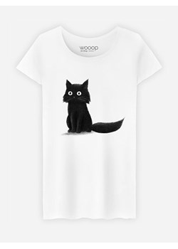 WOOOP Koszulka &quot;Sitting Cat&quot; w kolorze białym ze sklepu Limango Polska w kategorii Bluzki damskie - zdjęcie 164544668