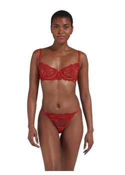 Bluebella Damski biustonosz z fiszbinami Kobiety Koronka czerwony jednolity ze sklepu vangraaf w kategorii Biustonosze - zdjęcie 164547036