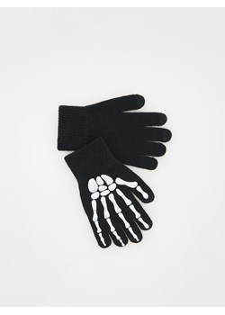 Reserved - Świecące rękawiczki kościotrupa - czarny ze sklepu Reserved w kategorii Rękawiczki dziecięce - zdjęcie 164550228