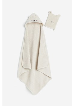 H & M - Zestaw upominkowy z bawełnianej frotte 2-częściowy - Beżowy ze sklepu H&M w kategorii Ręczniki dla dzieci - zdjęcie 164553739