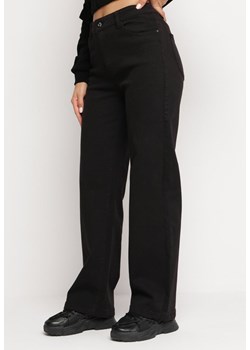 Czarne Szerokie Spodnie z Wysokim Stanem Ushana ze sklepu Born2be Odzież w kategorii Spodnie damskie - zdjęcie 164563089