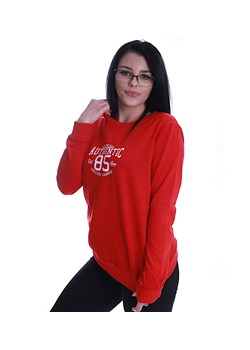 Czerwona sportowa bluza damska Authentic /H UB518 T149/ ze sklepu Pantofelek24.pl w kategorii Bluzy damskie - zdjęcie 164563997
