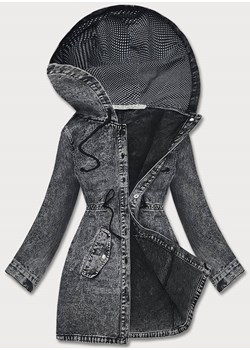 Jeansowa kurtka damska na guziki czarna (C187) ze sklepu goodlookin.pl w kategorii Kurtki damskie - zdjęcie 164564336
