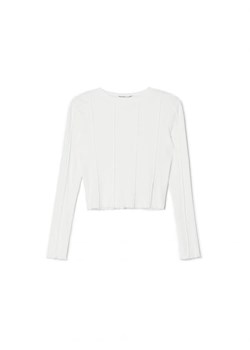 Cropp - Biała bluzka z przeszyciami - biały ze sklepu Cropp w kategorii Bluzki damskie - zdjęcie 164566808