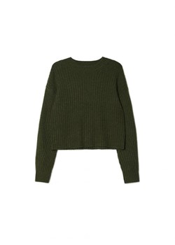 Cropp - Ciemnozielony sweter basic - zielony ze sklepu Cropp w kategorii Swetry damskie - zdjęcie 164568248