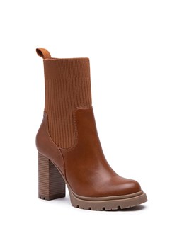 Foreverfolie Botki w kolorze jasnobrązowym ze sklepu Limango Polska w kategorii Botki - zdjęcie 164572697