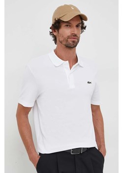 Lacoste polo męski kolor biały gładki ze sklepu PRM w kategorii T-shirty męskie - zdjęcie 164576438