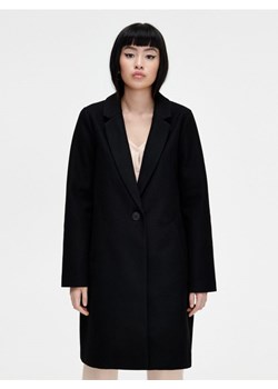 Cropp - Czarny płaszcz z dzianiny - czarny ze sklepu Cropp w kategorii Płaszcze damskie - zdjęcie 164577356