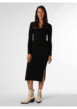 s.Oliver BLACK LABEL Dzianinowa sukienka damska Kobiety wiskoza czarny jednolity ze sklepu vangraaf w kategorii Sukienki - zdjęcie 164578419