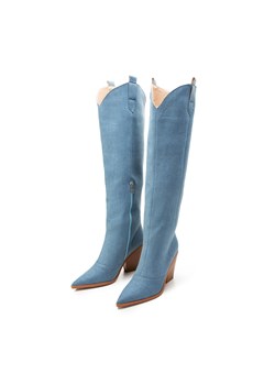 Kowbojki dżinsowe długie jasny niebieskie ze sklepu WITTCHEN w kategorii Kozaki damskie - zdjęcie 164580346