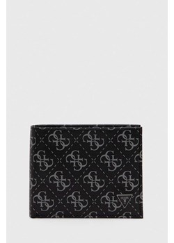 Guess portfel skórzany VEZZOLA kolor czarny SMVELE LEA20 ze sklepu ANSWEAR.com w kategorii Portfele męskie - zdjęcie 164581438