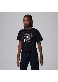 T-shirt dla dużych dzieci Jordan Jumpman Shine Tee - Czerń ze sklepu Nike poland w kategorii Bluzki damskie - zdjęcie 164581587