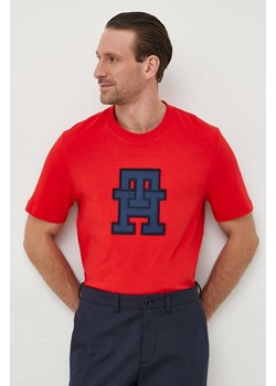 Tommy Hilfiger t-shirt bawełniany kolor pomarańczowy z aplikacją ze sklepu ANSWEAR.com w kategorii T-shirty męskie - zdjęcie 164682788