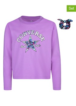 Converse Koszulka w kolorze fioletowym ze wzorem ze sklepu Limango Polska w kategorii Bluzki dziewczęce - zdjęcie 164684567