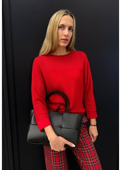 Czerwony sweter z ryżowym splotem ze sklepu Molton w kategorii Swetry damskie - zdjęcie 164685869