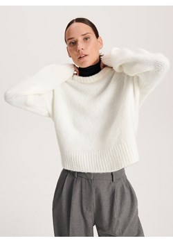 Reserved - Sweter z miękkiej dzianiny - złamana biel ze sklepu Reserved w kategorii Swetry damskie - zdjęcie 164686526