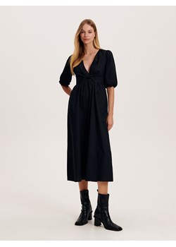 Reserved - Sukienka z węzłem przy dekolcie - czarny ze sklepu Reserved w kategorii Sukienki - zdjęcie 164686926